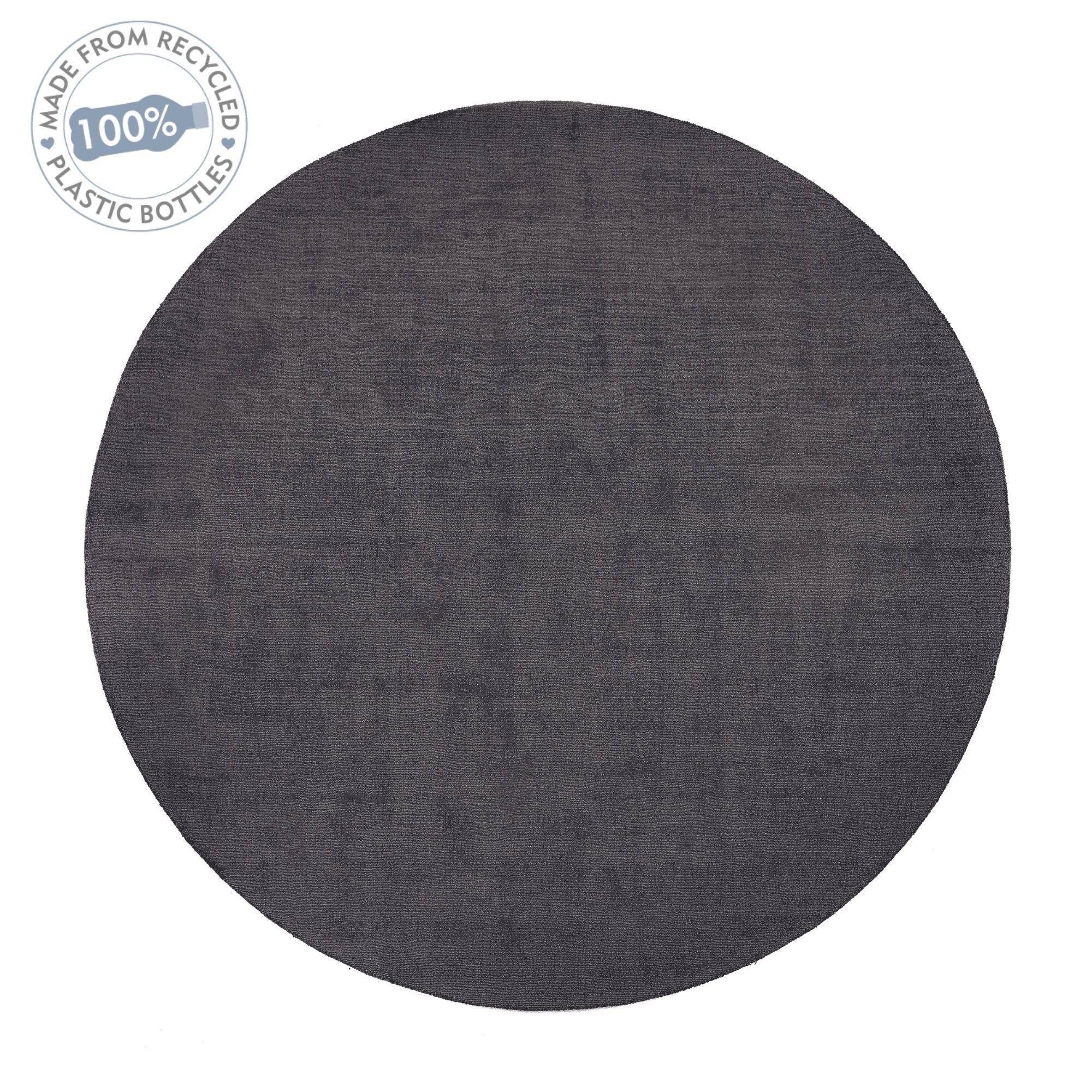 Reef Plain Dye Eco Circle Rugs In Dark Grey